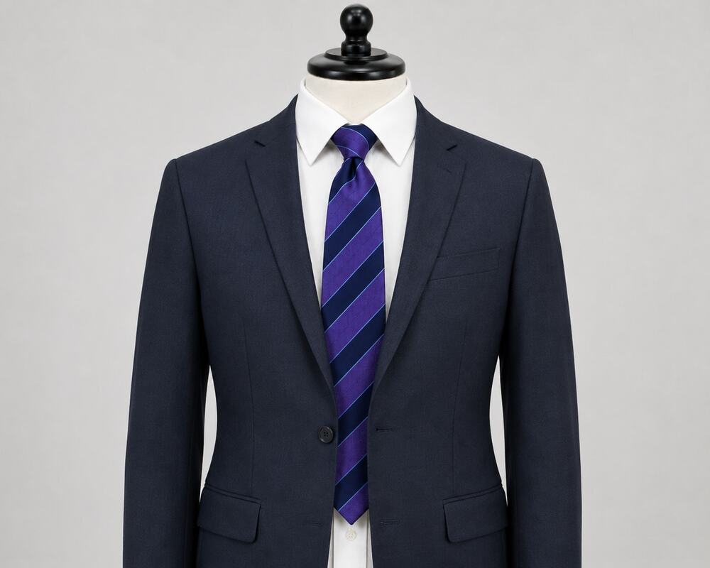 Tasso Elba Men's Purple Stripe Self Tied Classic 100% Silk Tie 58"